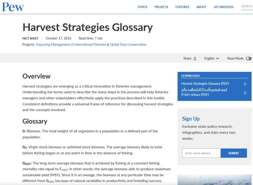 Pew Glossaries